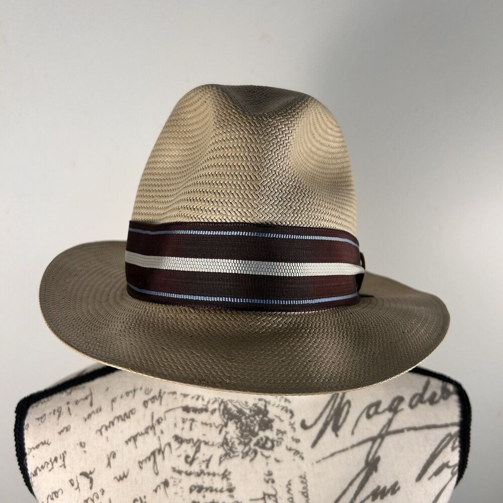 Biltmore Hats Sleek 2 Panama Fedora Hat Small Made in USA Straw Trilby